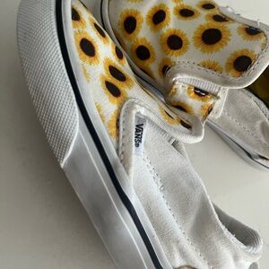 Vans Yellow and White Sunflower Sneakers
